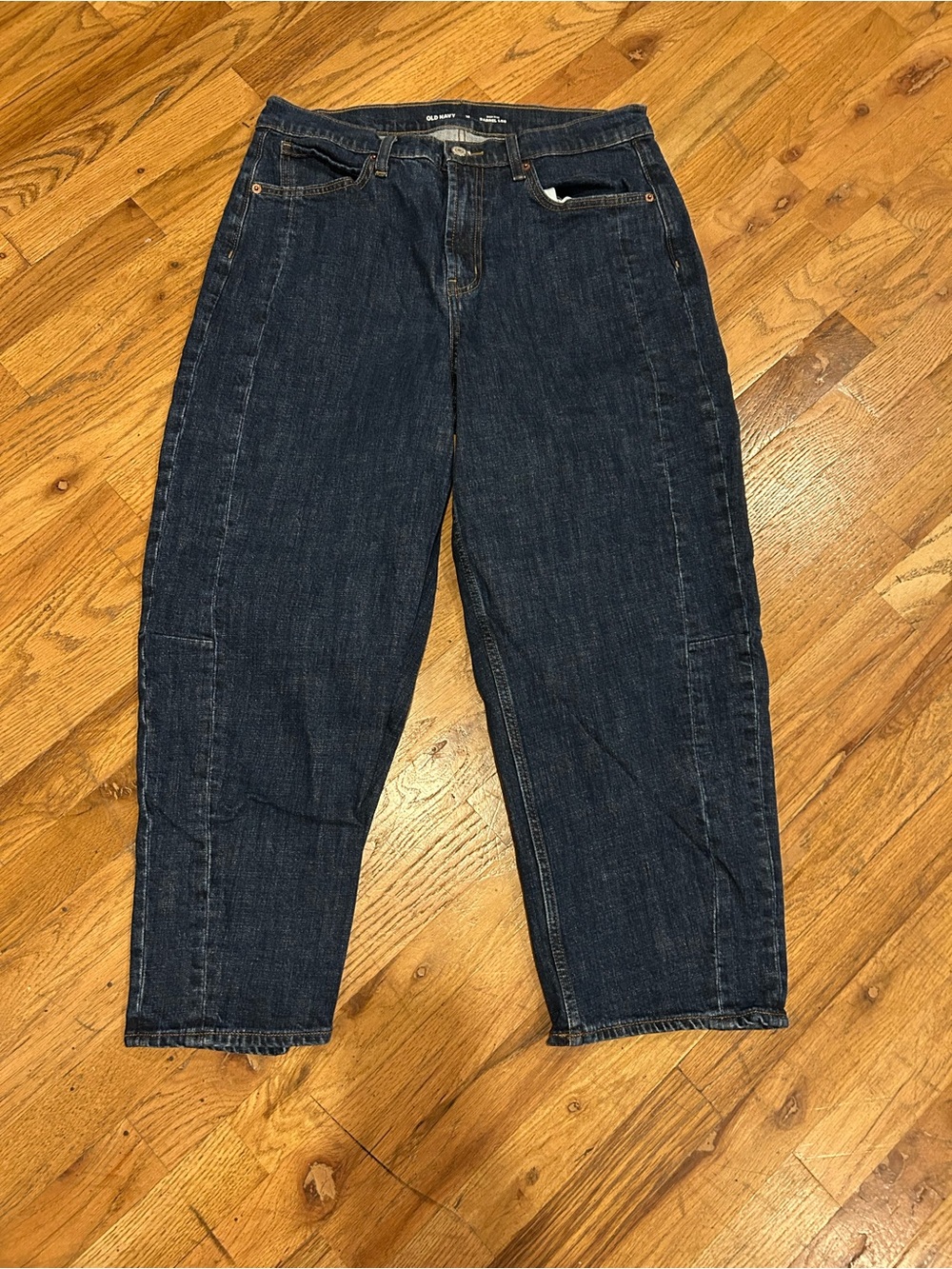 Women’s Dark Blue Denim Barrel Jeans 12